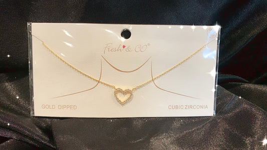 Cubic Heart Pendant Necklace